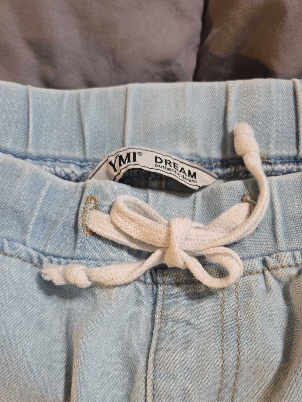 YMI Light Blue Womens Denim Jogger Pants with Drawstring